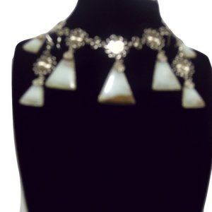 Peruvian Opal Stone Necklace and Earrings Set